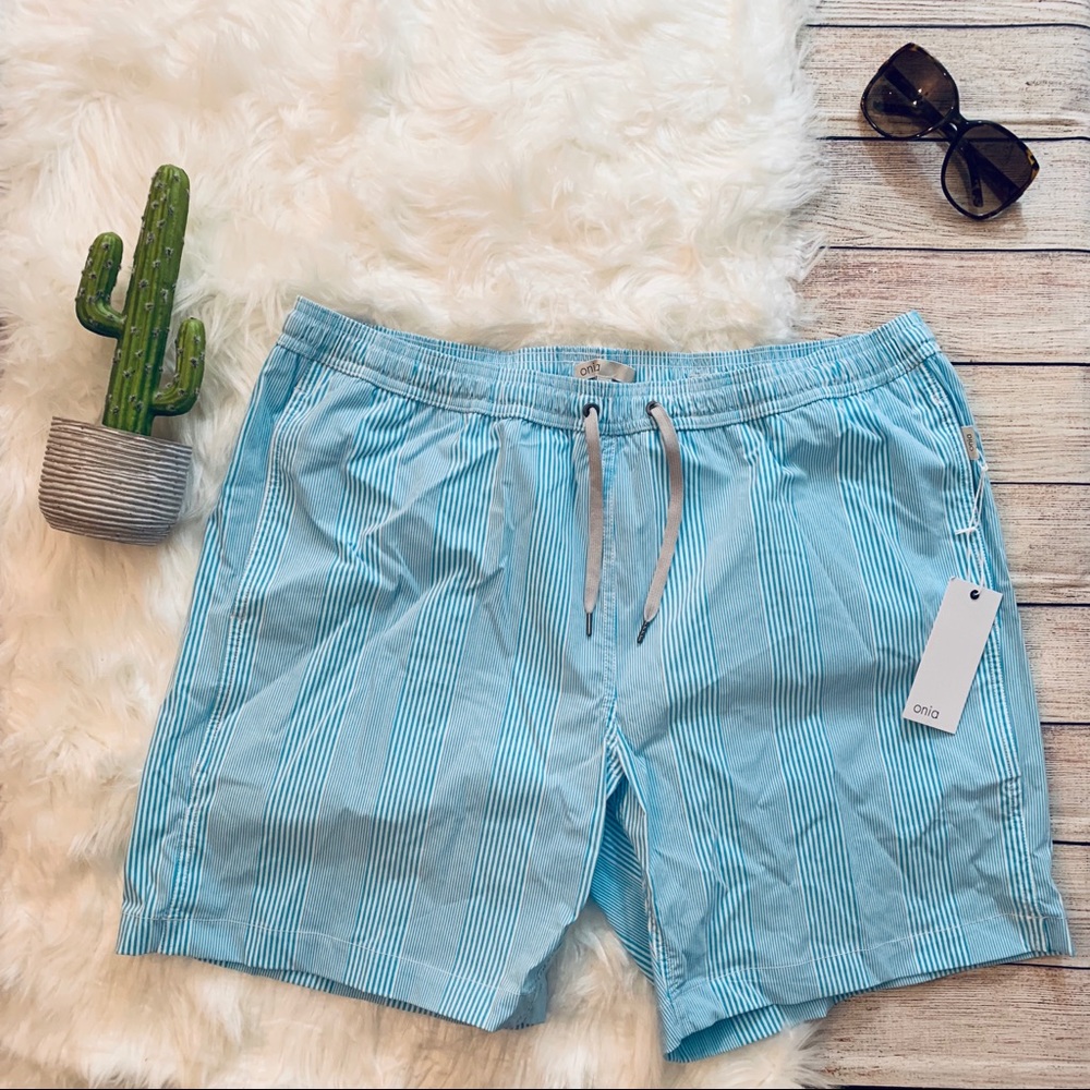 NWT Onia The Charles 7 Seersucker Swim Trunks XXL